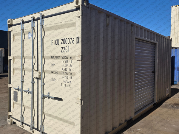 Shipping container roll-up door modification