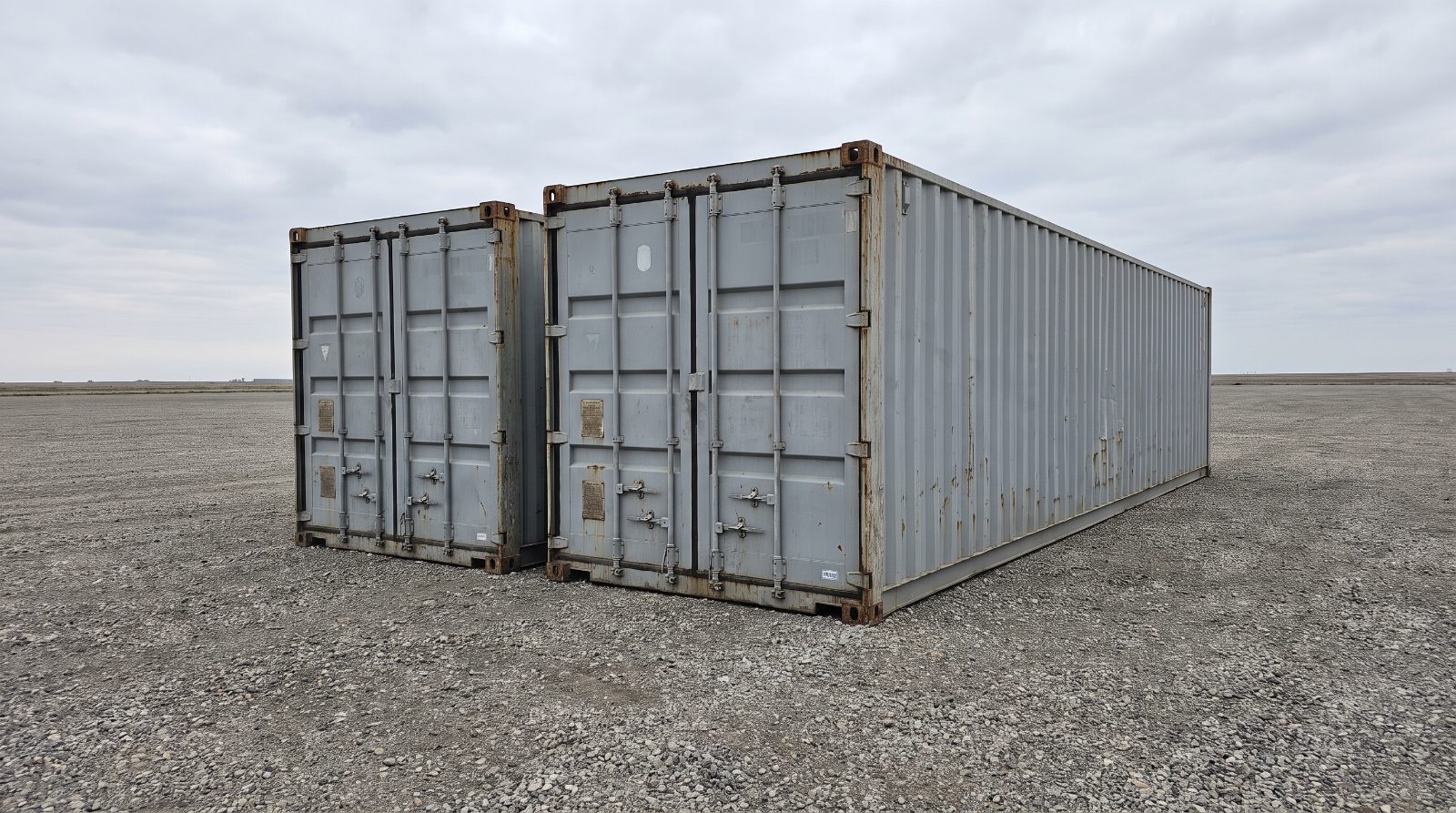 Used shipping containers ready for refurbishment